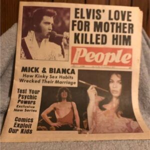 Vintage Modern People Magazine Cover with Elvis Photo